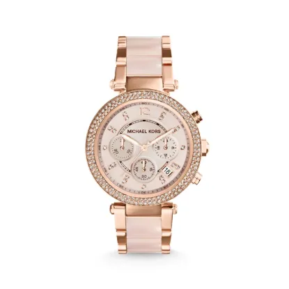 Picture of Women's Rose Gold Chronograph Watch, Diamond Studded Bezel